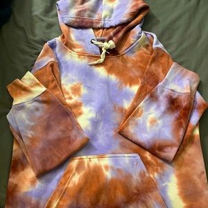 Charlotte Russe Tie-Dye Cozy Fleece Lined Hooded Sweatshirt